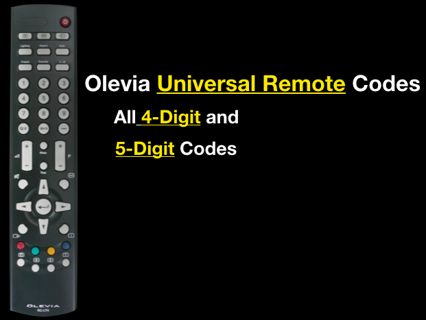Olevia Tv Universal Remote Codes